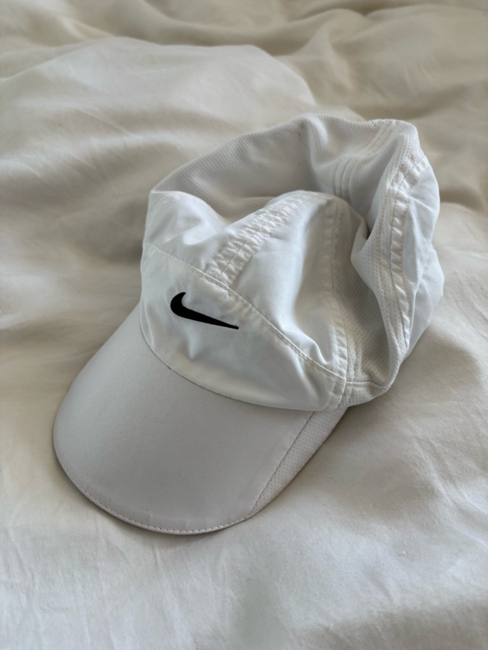 Nike White Cap with Black Swoosh - Picture 2 of 4